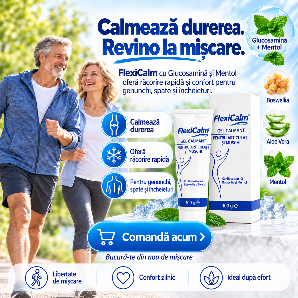 Gel pentru masaj FlexiCalm - Când te supără genunchii, spatele sau încheieturile, oferă-le puțin răgaz