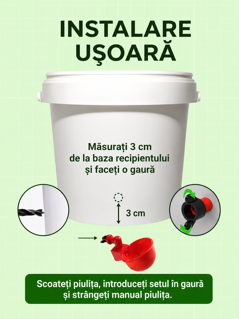 Set 6 căni adăpătoare automate pentru păsări