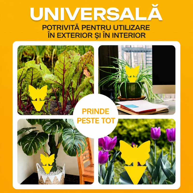 Capcane lipicioase non-toxice pentru muște - pentru interior/exterior - SET 10 BUC