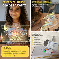 Tăbliță LED reutilizabilă pentru desen – 30 × 20 cm