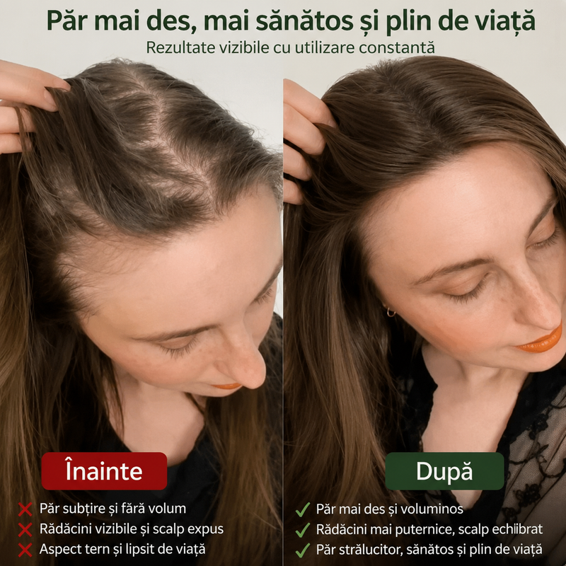 Șampon cu Rozmarin și Keratină - Mai puțin păr rupt. Mai mult volum, rezistență și încredere.