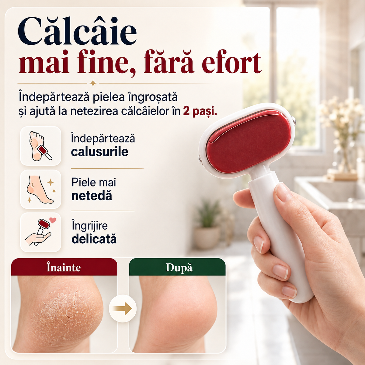2 în 1 Pilă pentru îndepărtarea calusului din oțel inoxidabil