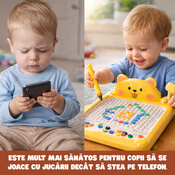 Tablă magnetică pentru copii  - Joc interactiv cu stilou magnetic